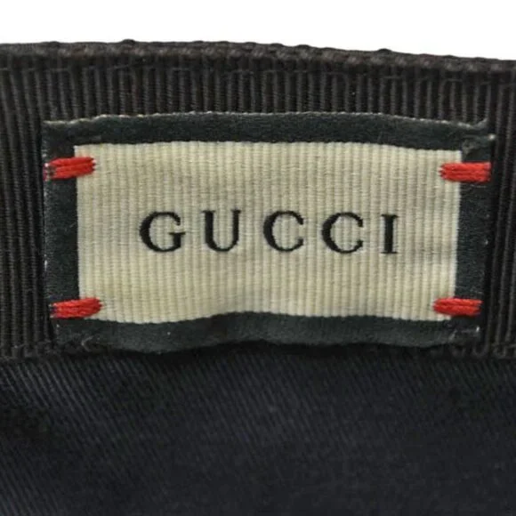 Gucci Baseball Cap Hat Gold Foil Embossed GG Black 4 Hg53 1060 Size